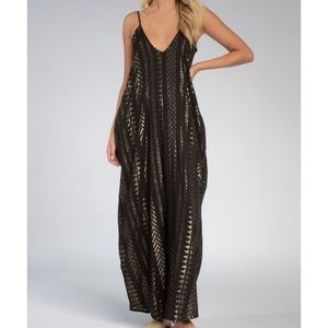 Black and Gold Maxi Dress maternity wear